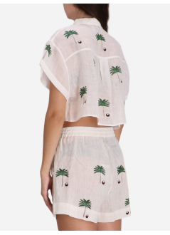 benaras by citrus shirt womancoco palm bondi shirt - be 25124 white green