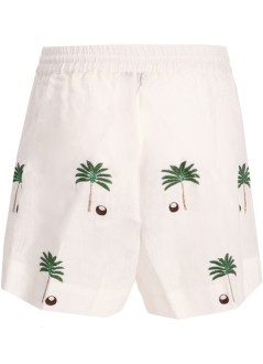 benaras by citrus short pant womancoco palm mini shorts - be 25125 white green