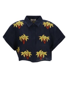 benaras by citrus shirt womanbrigitte double palm bondi shirt - be 25147 navy