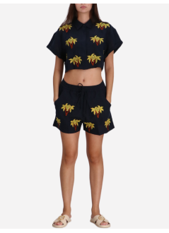 benaras by citrus shirt womanbrigitte double palm bondi shirt - be 25147 navy