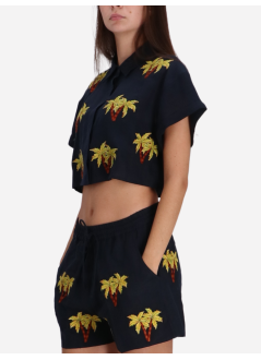 benaras by citrus shirt womanbrigitte double palm bondi shirt - be 25147 navy