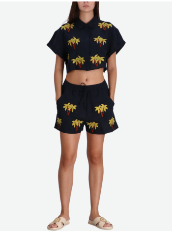benaras by citrus short pant womanbrigitte double palm shorts - be 25152 navy 2