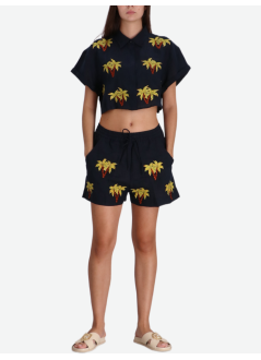benaras by citrus short pant womanbrigitte double palm shorts - be 25152 navy