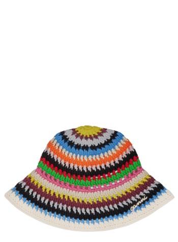 ganni cap womancotton crochet bucket hat - a7189 999