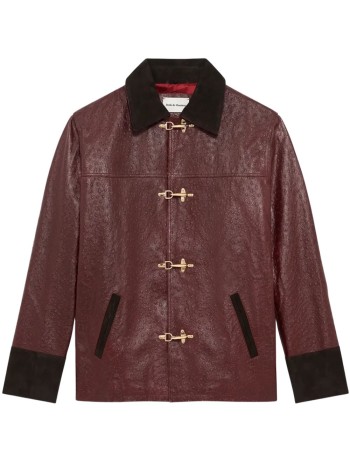 drôle de monsieur outerwear hombre la veste cuir - ijt222lh046wn wine
