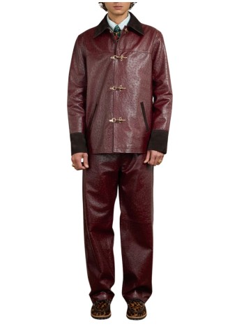 drôle de monsieur outerwear hombre la veste cuir - ijt222lh046wn wine 2