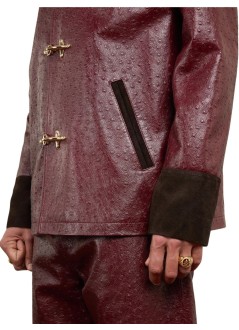 drôle de monsieur outerwear hombre la veste cuir - ijt222lh046wn wine
