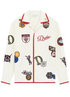 drôle de monsieur shirt manla chemise racing - ish232co215ow off white