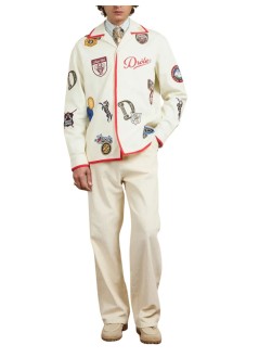 drôle de monsieur shirt manla chemise racing - ish232co215ow off white