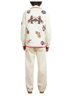 drôle de monsieur shirt manla chemise racing - ish232co215ow off white