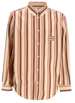 drôle de monsieur shirt manla chemise drôle rayée - ish240co117bg beige