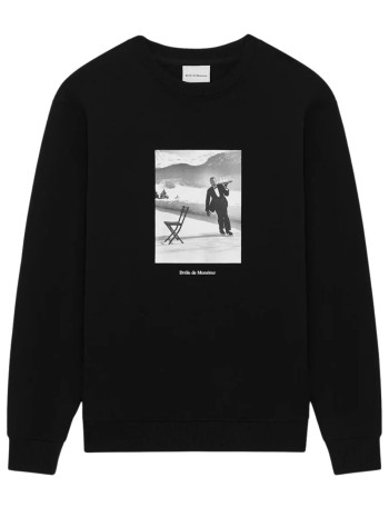 drôle de monsieur sudadera hombre le sweatshirt ice skating waiter - isw174co230bl black
