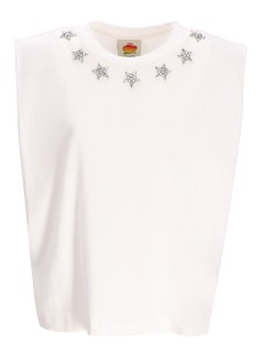 farm rio top mujer sparkling off white t shirt - 346006 l0025