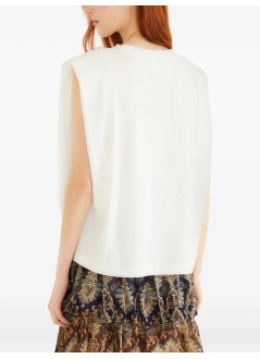 farm rio top mujer sparkling off white t shirt - 346006 l0025