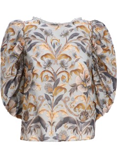 farm rio blusa mujer snake garden blue 3d blouse - 339738 25083