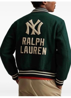 polo ralph lauren outerwear manny bball jkt-lined-bomber - 710953996002 moss agate