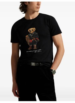 polo ralph lauren t-shirt manssteecmslm1-short sleeve-t-shirt - 710p00094001 fa25 polo black holiday bear