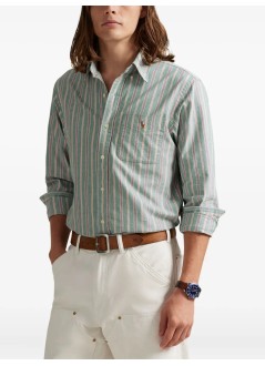 polo ralph lauren shirt mancubdpppks-long sleeve-sport shirt - 710p00630003 6882b green red multi