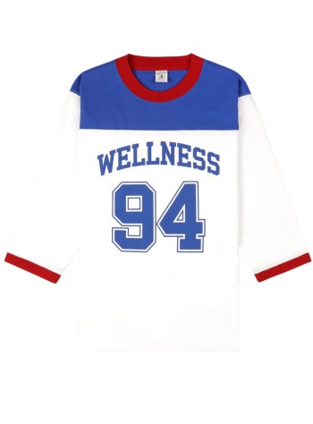 sporty & rich top womanwellness 94 long football tee - to09664037wh68 3997