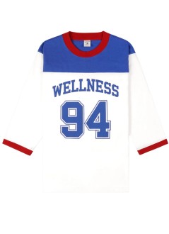 sporty & rich top womanwellness 94 long football tee - to09664037wh68 3997