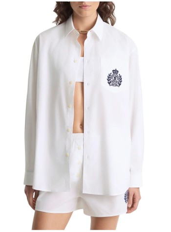 sporty & rich shirt womanny crest oversized shirt - si00664243wh01 48 2