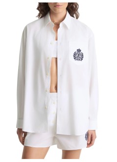 sporty & rich camiseria mujer ny crest oversized shirt - si00664243wh01 48