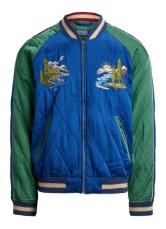 polo ralph lauren outerwear hombre svnr jkt-insulated-bomber - 710977856001 canyon blue x/bush grn x multi