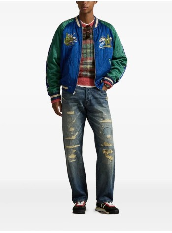 polo ralph lauren outerwear mansvnr jkt-insulated-bomber - 710977856001 canyon blue x/bush grn x multi 2
