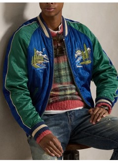 polo ralph lauren outerwear hombre svnr jkt-insulated-bomber - 710977856001 canyon blue x/bush grn x multi