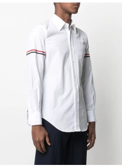 thom browne camiseria hombre classic shirt w/ rwb grosgrain armbands - mwl150e03113 100