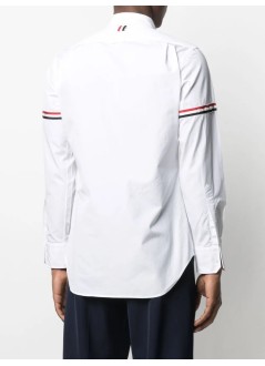 thom browne camiseria hombre classic shirt w/ rwb grosgrain armbands - mwl150e03113 100