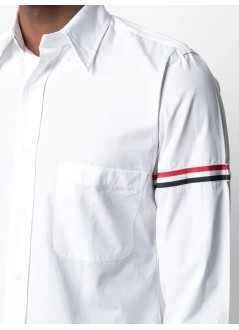 thom browne camiseria hombre classic shirt w/ rwb grosgrain armbands - mwl150e03113 100