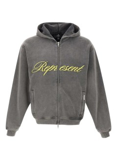 represent sudadera hombre script logo zip hoodie - mlm100025 after dark