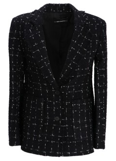 karl lagerfeld outerwear womanlogo boucle blazer - a4w14033 2ek
