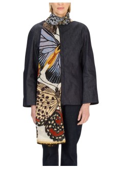 inoui editions neckwear womanscarf etole 70 papillons - et22pap00 white blanc