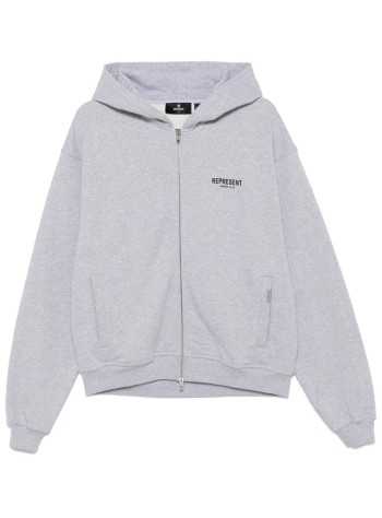 represent sweater manrepresent owners club zip hoodie - ocm41122 ash grey