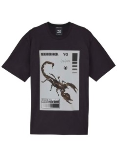 y3 t-shirt many-3 nbhd graphic tee - kc8823 black granite