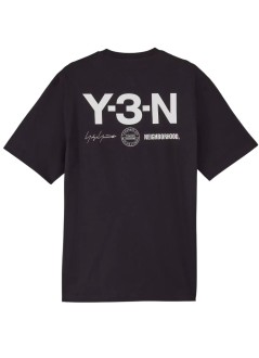 y3 t-shirt many-3 nbhd graphic tee - kc8823 black granite