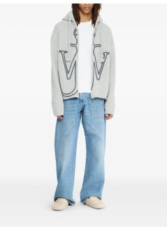jw anderson knitwear mananchor embroidery zipped hoodie - kw1429yn0412 905