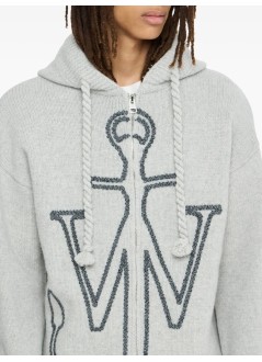 jw anderson knitwear mananchor embroidery zipped hoodie - kw1429yn0412 905