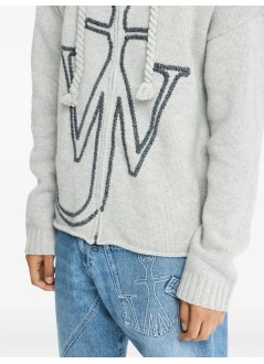 jw anderson knitwear mananchor embroidery zipped hoodie - kw1429yn0412 905
