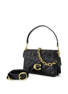 coach handbag womanquilted glazed leather chain tabby shoulder bag with chain - caf55 b4 bk