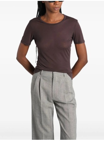 anine bing top mujer sylvie tee - a0811500bwn34 dark brown 2