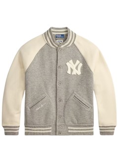 polo ralph lauren outerwear hombre lsbaseballm4-long sleevesweatshirt - 710982814001 regent heather deckwash white