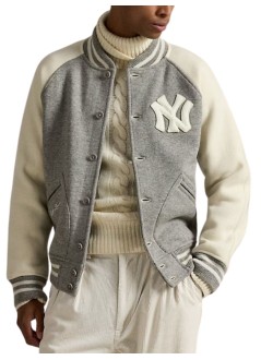 polo ralph lauren outerwear hombre lsbaseballm4-long sleevesweatshirt - 710982814001 regent heather deckwash white