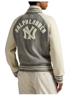 polo ralph lauren outerwear hombre lsbaseballm4-long sleevesweatshirt - 710982814001 regent heather deckwash white