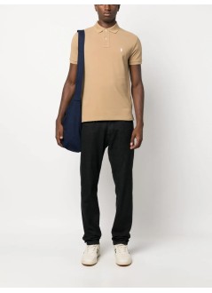 polo ralph lauren polo mansskccmslm1-short sleeve-knit - 710680784332 cafe tan c8176