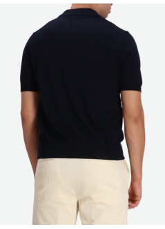 aurélien polo manbuttonless polo shortsleeve rib - 0802001005 navy