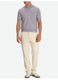 aurélien polo manbuttonless polo shortsleeve rib - 0802001005 light grey
