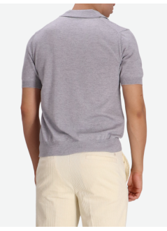 aurélien polo manbuttonless polo shortsleeve rib - 0802001005 light grey